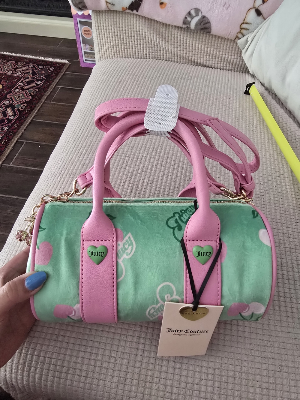 Juicy Couture Pink & Mint Barrel Mini Bag
